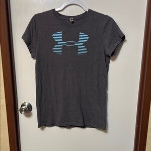 Under Armour Gray T-Shirt with Blue Logo Size M